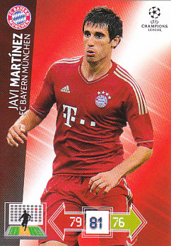 Javi Martinez Bayern Munchen 2012/13 Panini Adrenalyn XL CL #54